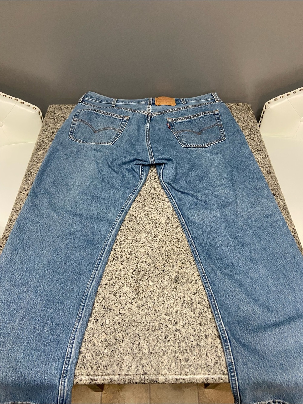 LEVI’S Mens 501 Original Fit 1990s Denim Straight Leg Button Fly Jeans W42 L30 - Picture 5 of 17